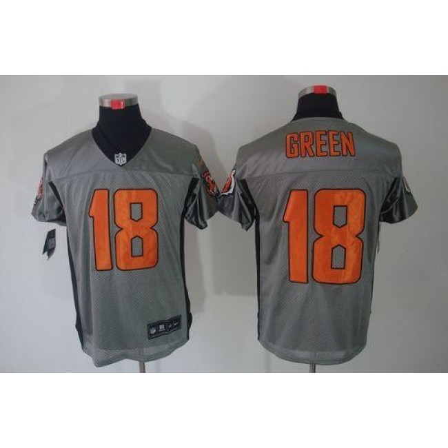 Nike Bengals #18 A.J. Green Grey Shadow Men's Stitched NFL Elite Jersey