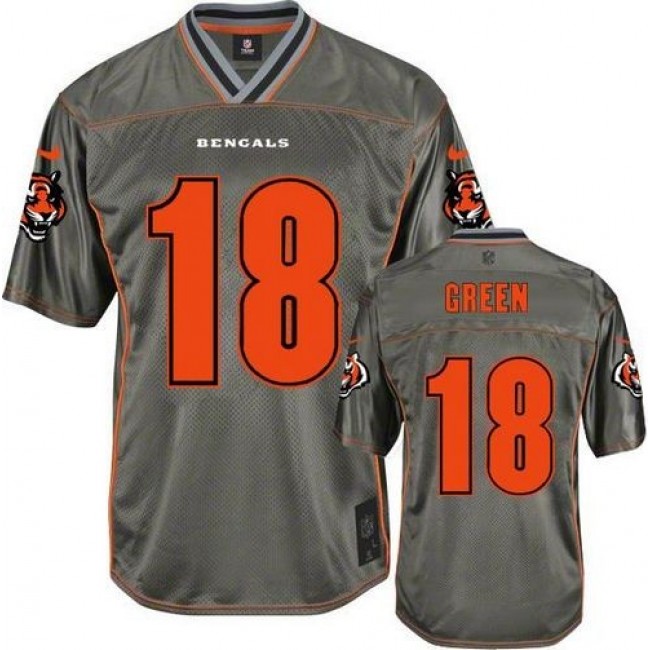 Cincinnati Bengals #18 A.J. Green Grey Youth Stitched NFL Elite Vapor Jersey