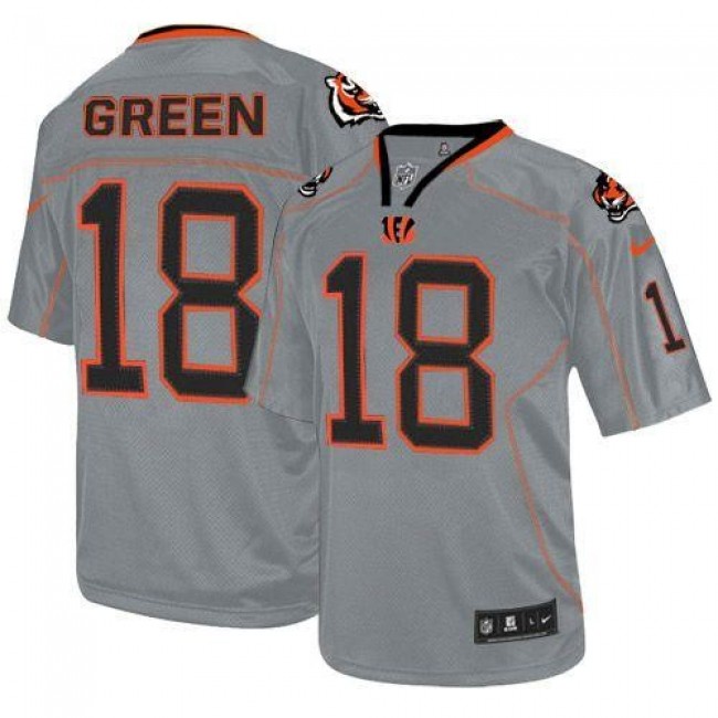 Cincinnati Bengals #18 A.J. Green Lights Out Grey Youth Stitched NFL Elite Jersey