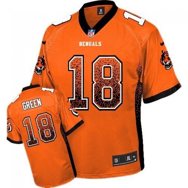 Nike Bengals #18 A.J. Green Orange Alternate Men's Stitched NFL Elite Drift Fashion Jersey