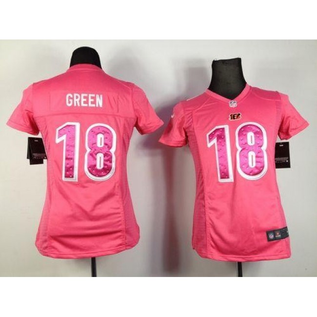 Women's Bengals #18 AJ Green Pink Sweetheart Stitched NFL Elite Jersey