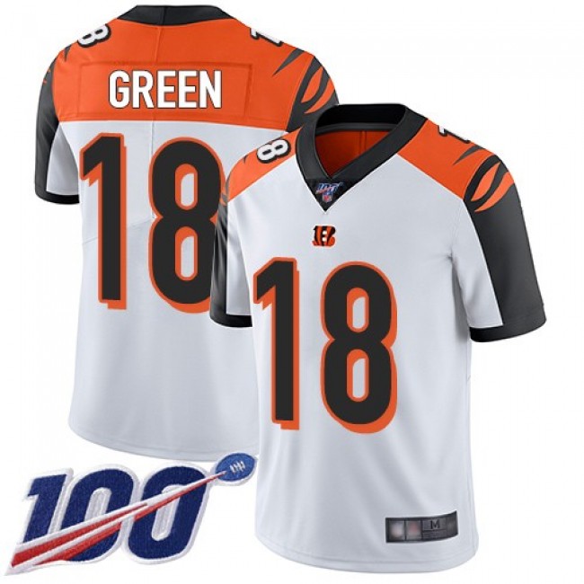 Nike Bengals #18 A.J. Green White Men's Stitched NFL 100th Season Vapor Limited Jersey