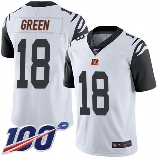Nike Bengals #18 A.J. Green White Men's Stitched NFL Limited Rush 100th Season Jersey