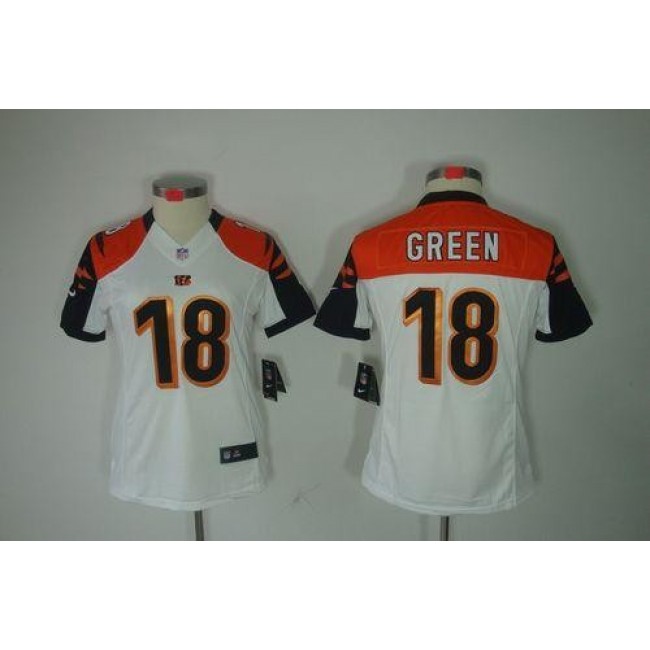 Women's Bengals #18 AJ Green White Stitched NFL Limited Jersey