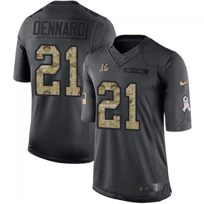 Nike Bengals #21 Darqueze Dennard Black Men's Stitched NFL Limited 2016 Salute to Service Jersey