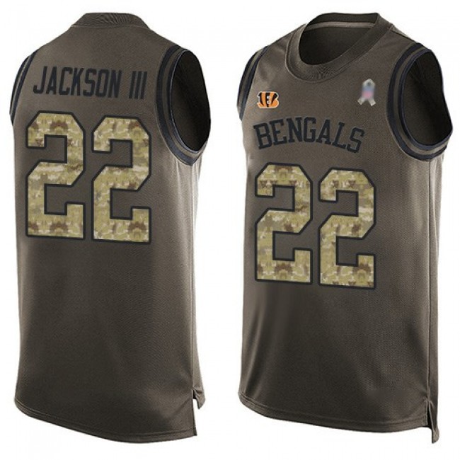 Nike Bengals #22 William Jackson III Green Men's Stitched NFL Limited Salute To Service Tank Top Jersey
