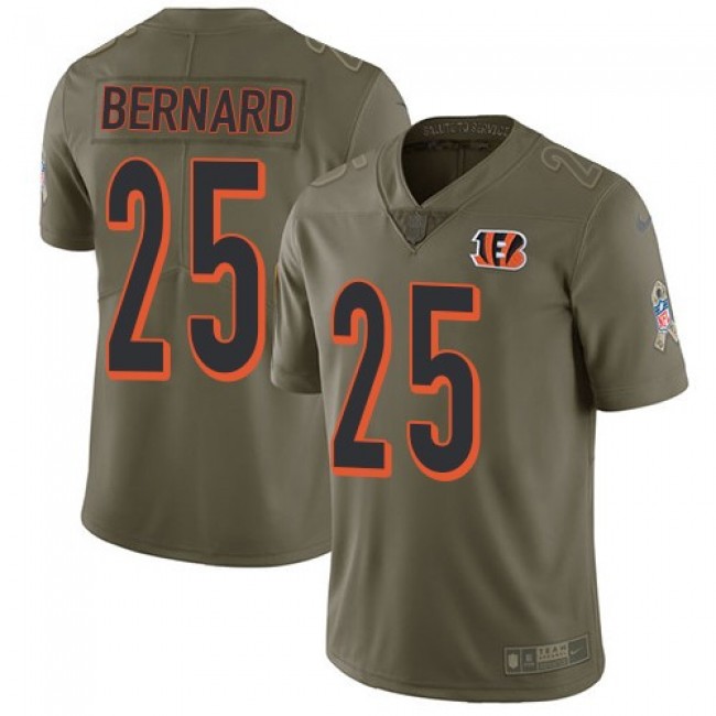 Nike Bengals #25 Giovani Bernard Olive Men's Stitched NFL Limited 2017 Salute To Service Jersey