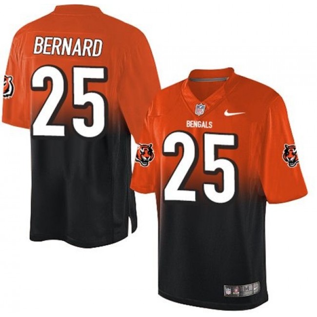 Nike Bengals #25 Giovani Bernard Orange/Black Men's Stitched NFL Elite Fadeaway Fashion Jersey