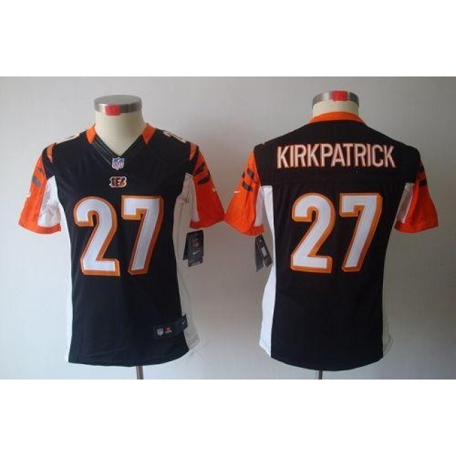Women's Bengals #27 Dre Kirkpatrick Black Team Color Stitched NFL Limited Jersey