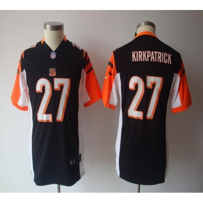 Cincinnati Bengals #27 Dre Kirkpatrick Black Team Color Youth NFL Game Jersey