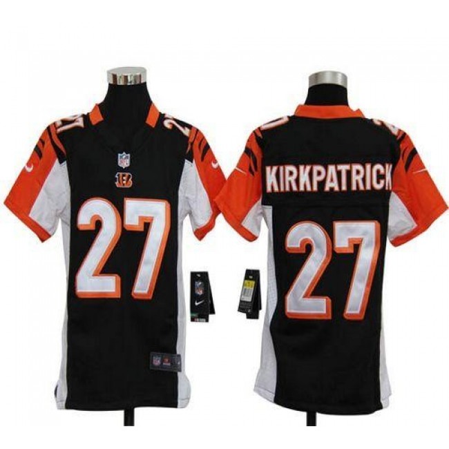 Cincinnati Bengals #27 Dre Kirkpatrick Black Team Color Youth Stitched NFL Elite Jersey