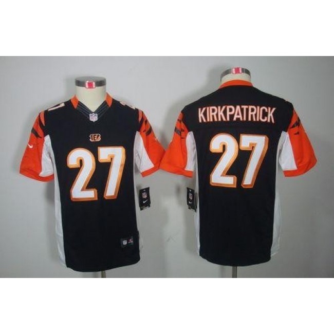 Cincinnati Bengals #27 Dre Kirkpatrick Black Team Color Youth Stitched NFL Limited Jersey