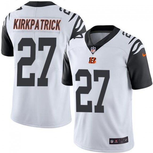 Nike Bengals #27 Dre Kirkpatrick White Men's Stitched NFL Limited Rush Jersey