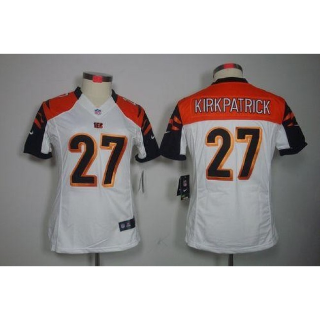 Women's Bengals #27 Dre Kirkpatrick White Stitched NFL Limited Jersey