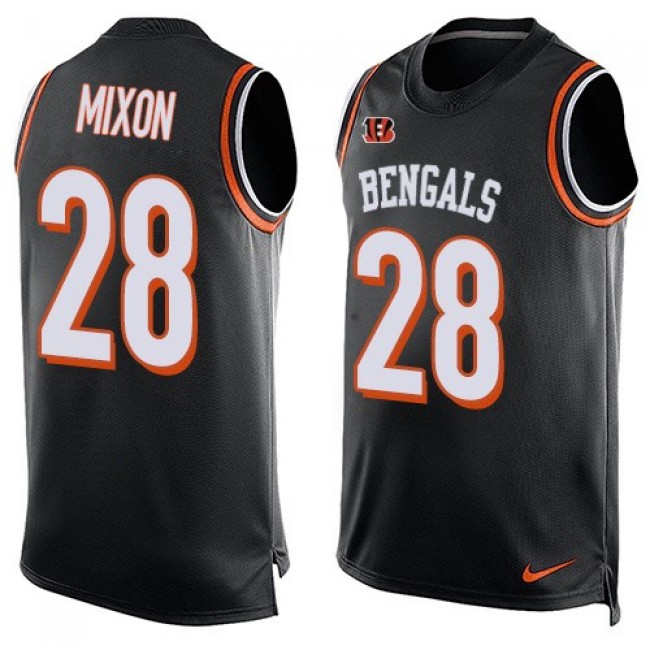 Nike Bengals #28 Joe Mixon Black Team Color Men's Stitched NFL Limited Tank Top Jersey