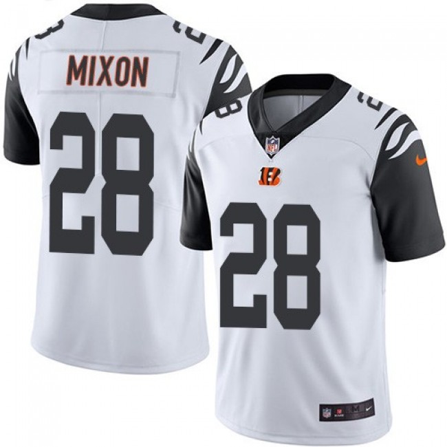 Cincinnati Bengals #28 Joe Mixon White Youth Stitched NFL Limited Rush Jersey