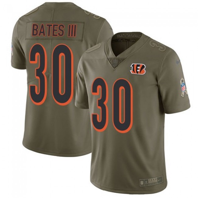 Nike Bengals #30 Jessie Bates III Olive Men's Stitched NFL Limited 2017 Salute To Service Jersey