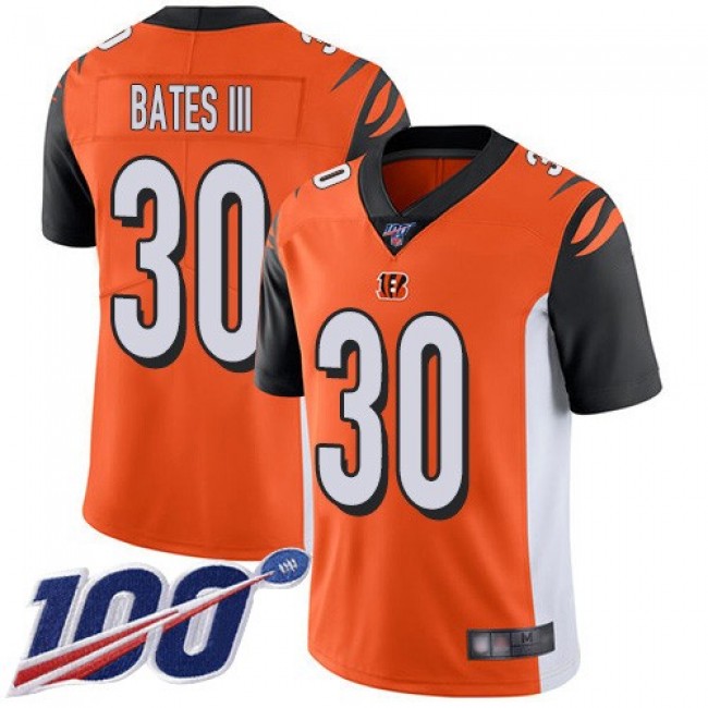 Nike Bengals #30 Jessie Bates III Orange Alternate Men's Stitched NFL 100th Season Vapor Limited Jersey