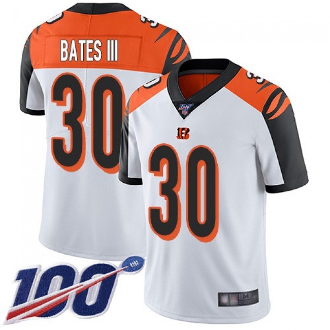 Nike Bengals #30 Jessie Bates III White Men's Stitched NFL 100th Season Vapor Limited Jersey