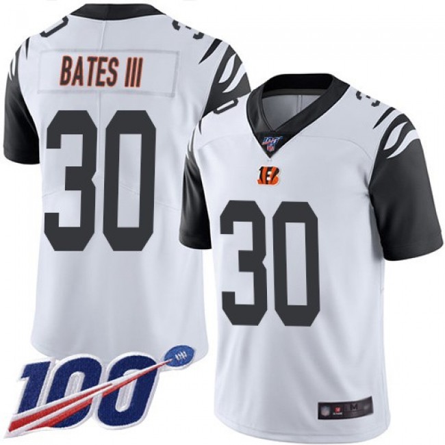Nike Bengals #30 Jessie Bates III White Men's Stitched NFL Limited Rush 100th Season Jersey
