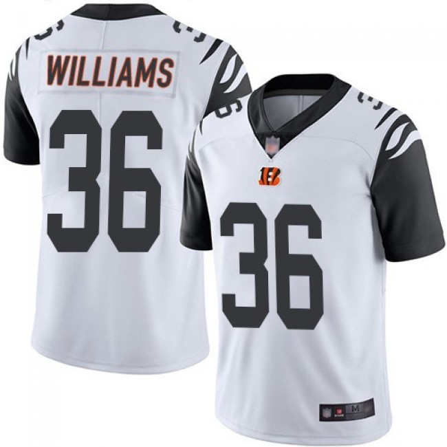 Nike Bengals #36 Shawn Williams White Men's Stitched NFL Limited Rush Jersey