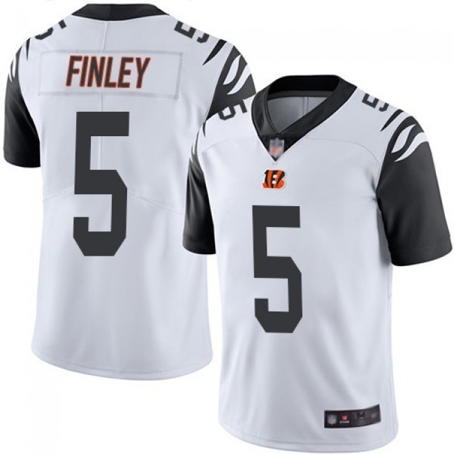 Nike Bengals #5 Ryan Finley White Men's Stitched NFL Limited Rush Jersey
