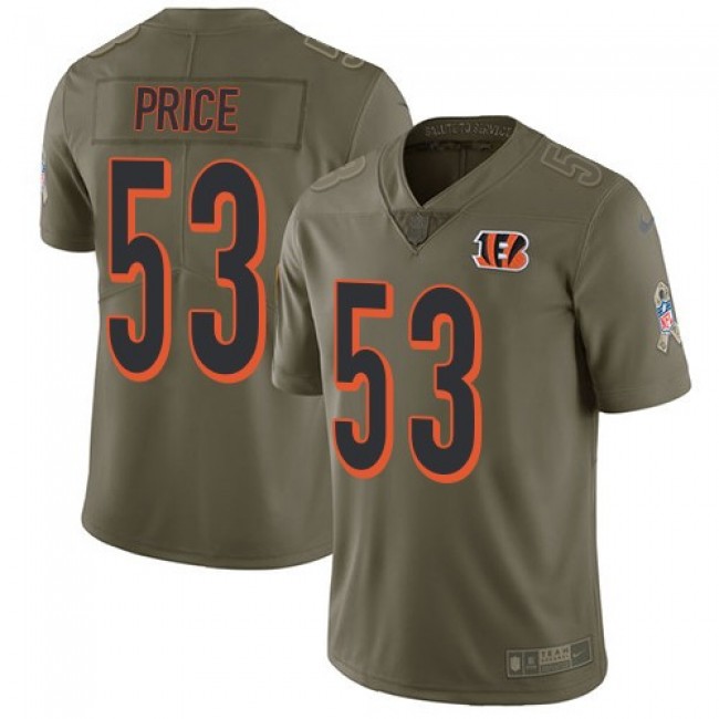 Nike Bengals #53 Billy Price Olive Men's Stitched NFL Limited 2017 Salute To Service Jersey