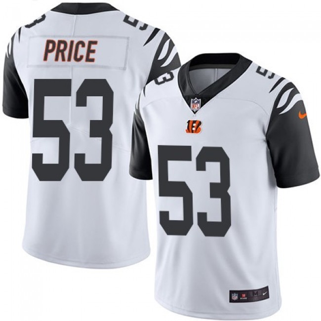 Nike Bengals #53 Billy Price White Men's Stitched NFL Limited Rush Jersey