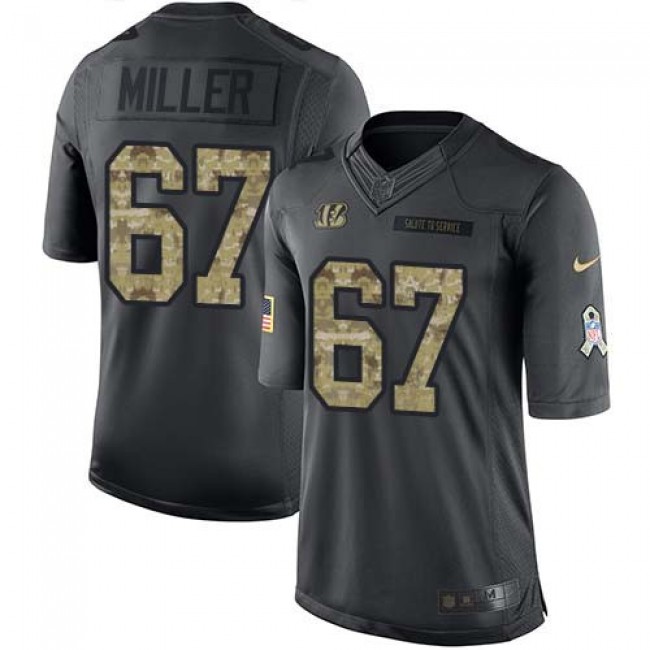 Nike Bengals #67 John Miller Black Men's Stitched NFL Limited 2016 Salute to Service Jersey