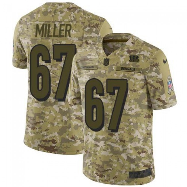 Nike Bengals #67 John Miller Camo Men's Stitched NFL Limited 2018 Salute To Service Jersey