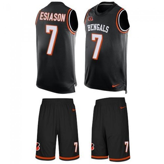Nike Bengals #7 Boomer Esiason Black Team Color Men's Stitched NFL Limited Tank Top Suit Jersey