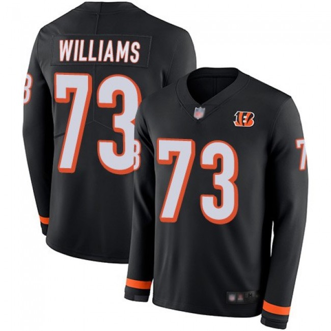 Nike Bengals #73 Jonah Williams Black Team Color Men's Stitched NFL Limited Therma Long Sleeve Jersey
