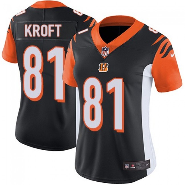 Women's Bengals #81 Tyler Kroft Black Team Color Stitched NFL Vapor Untouchable Limited Jersey