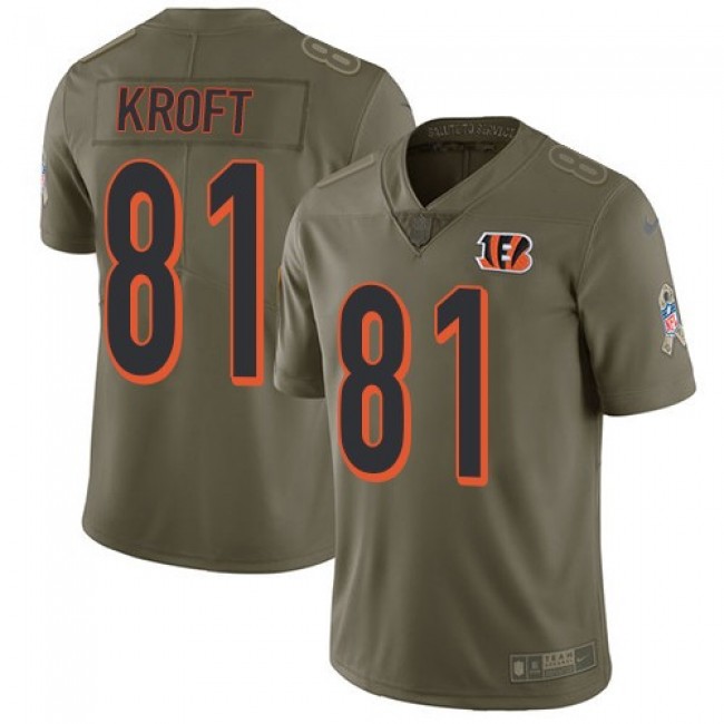 Cincinnati Bengals #81 Tyler Kroft Olive Youth Stitched NFL Limited 2017 Salute to Service Jersey