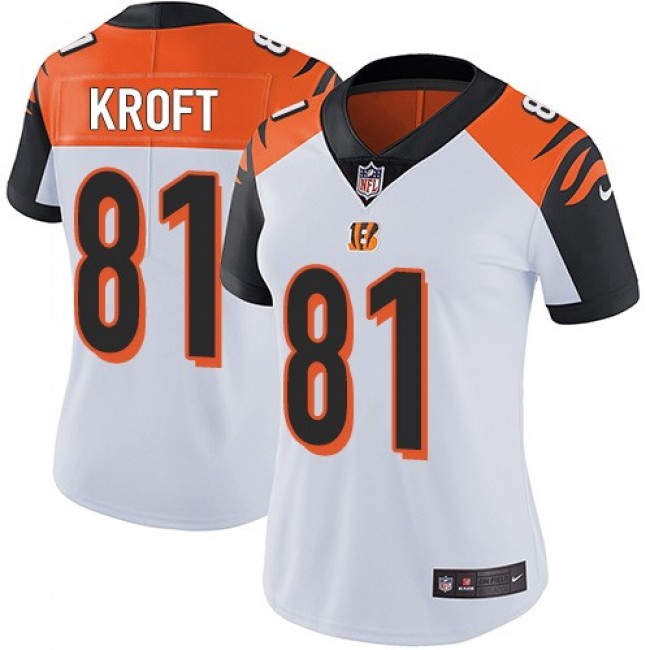 Women's Bengals #81 Tyler Kroft White Stitched NFL Vapor Untouchable Limited Jersey