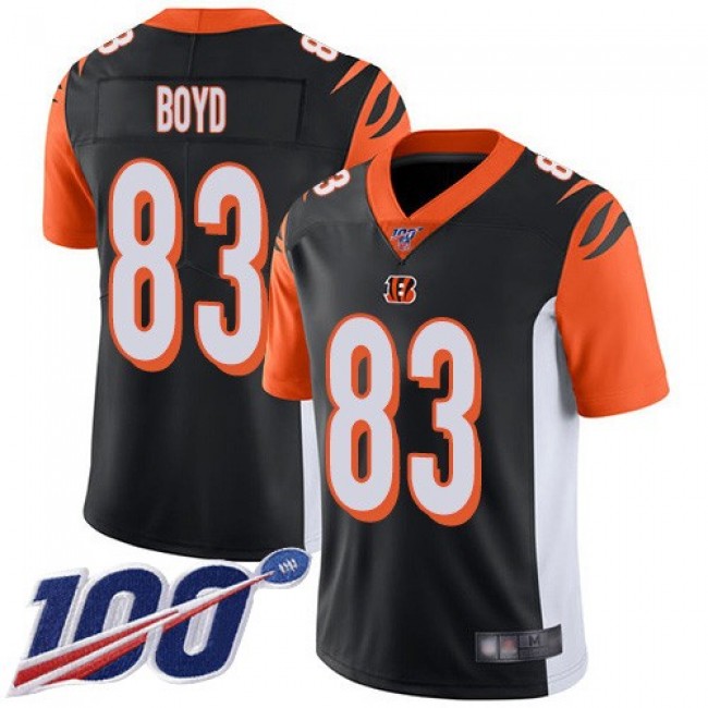 Nike Bengals #83 Tyler Boyd Black Team Color Men's Stitched NFL 100th Season Vapor Limited Jersey