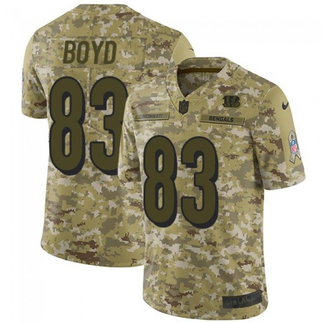 Nike Bengals #83 Tyler Boyd Camo Men's Stitched NFL Limited 2018 Salute To Service Jersey