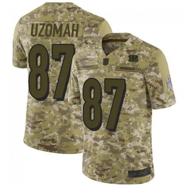 Nike Bengals #87 C.J. Uzomah Camo Men's Stitched NFL Limited 2018 Salute To Service Jersey