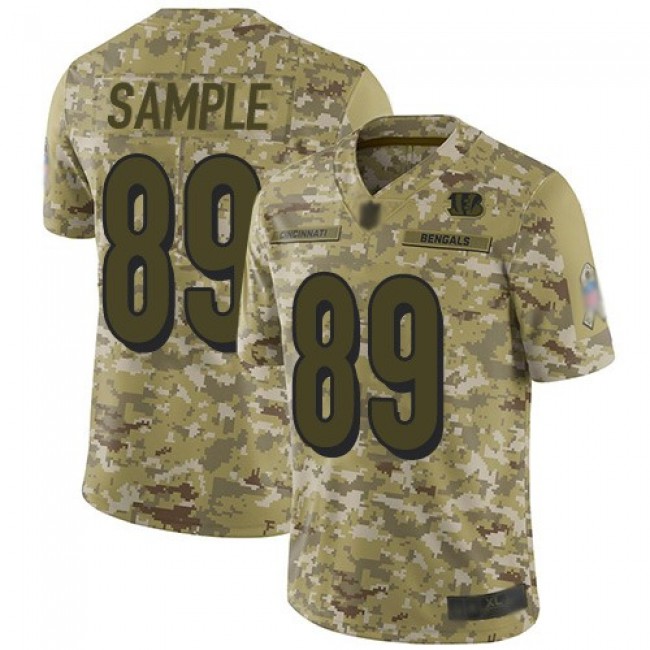 Nike Bengals #89 Drew Sample Camo Men's Stitched NFL Limited 2018 Salute To Service Jersey