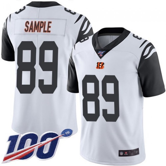 Nike Bengals #89 Drew Sample White Men's Stitched NFL Limited Rush 100th Season Jersey