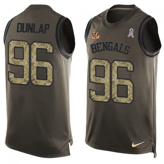 Nike Bengals #96 Carlos Dunlap Green Men's Stitched NFL Limited Salute To Service Tank Top Jersey