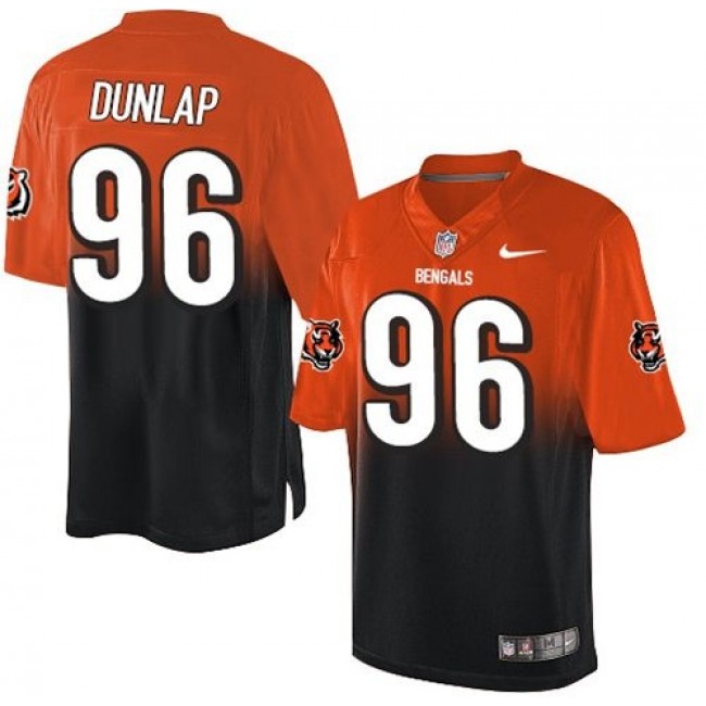 Nike Bengals #96 Carlos Dunlap Orange/Black Men's Stitched NFL Elite Fadeaway Fashion Jersey