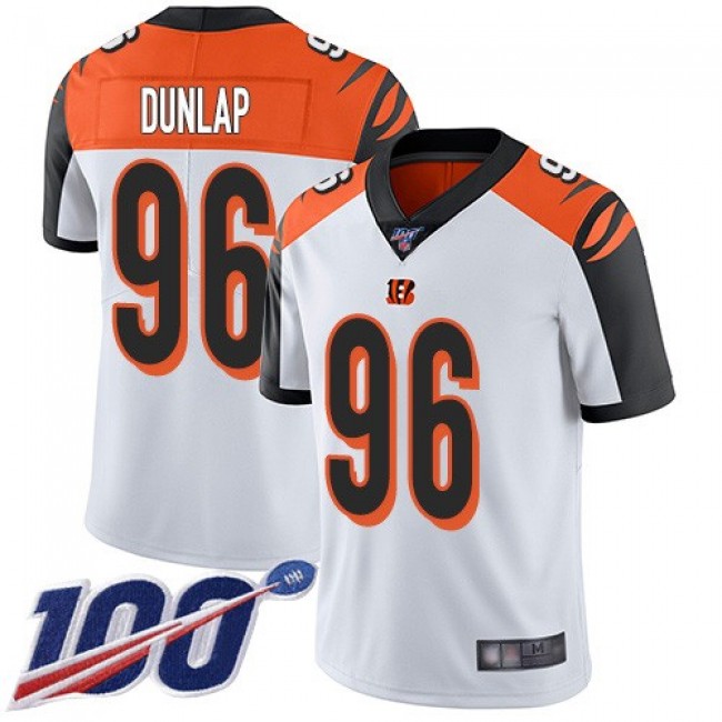 Nike Bengals #96 Carlos Dunlap White Men's Stitched NFL 100th Season Vapor Limited Jersey
