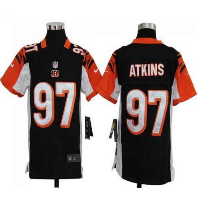 Cincinnati Bengals #97 Geno Atkins Black Team Color Youth Stitched NFL Elite Jersey