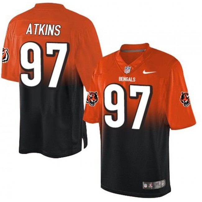 Nike Bengals #97 Geno Atkins Orange/Black Men's Stitched NFL Elite Fadeaway Fashion Jersey