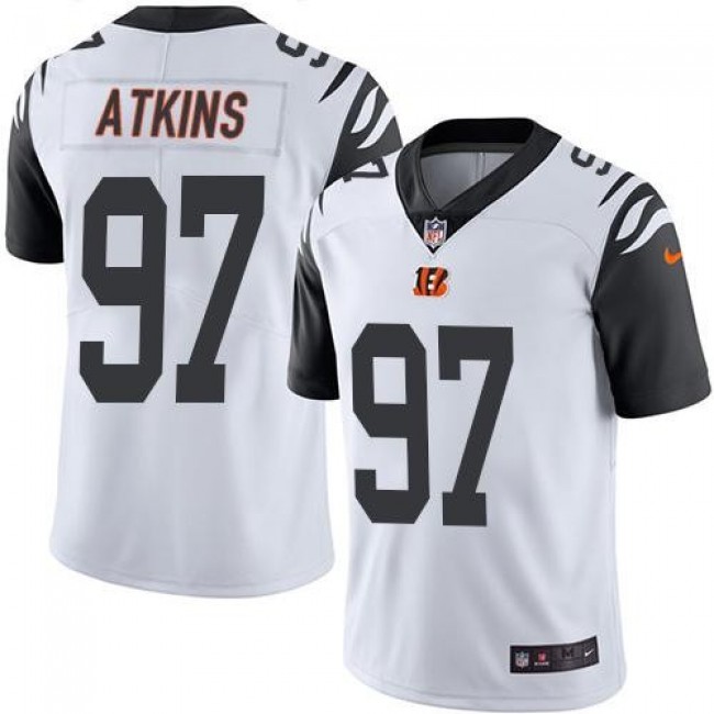 Cincinnati Bengals #97 Geno Atkins White Youth Stitched NFL Limited Rush Jersey