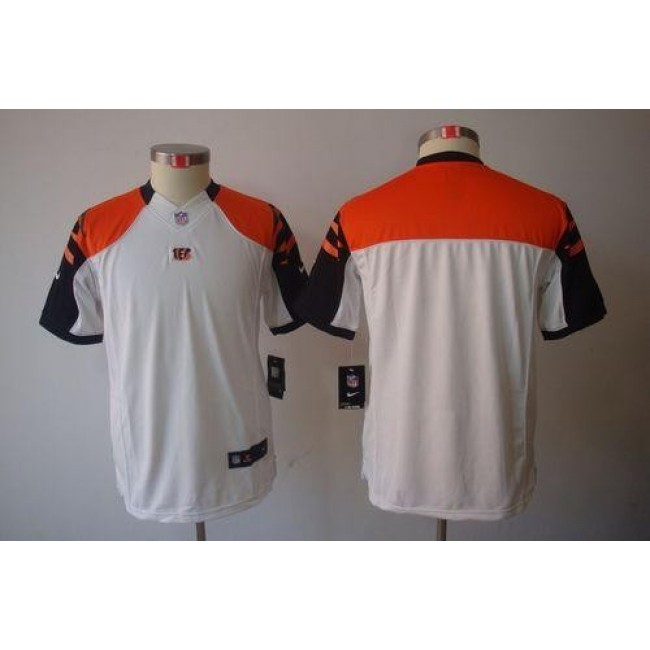 Cincinnati Bengals Blank White Youth Stitched NFL Limited Jersey