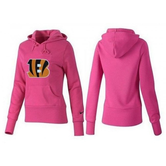 Women's Cincinnati Bengals Logo Pullover Hoodie Pink Jersey