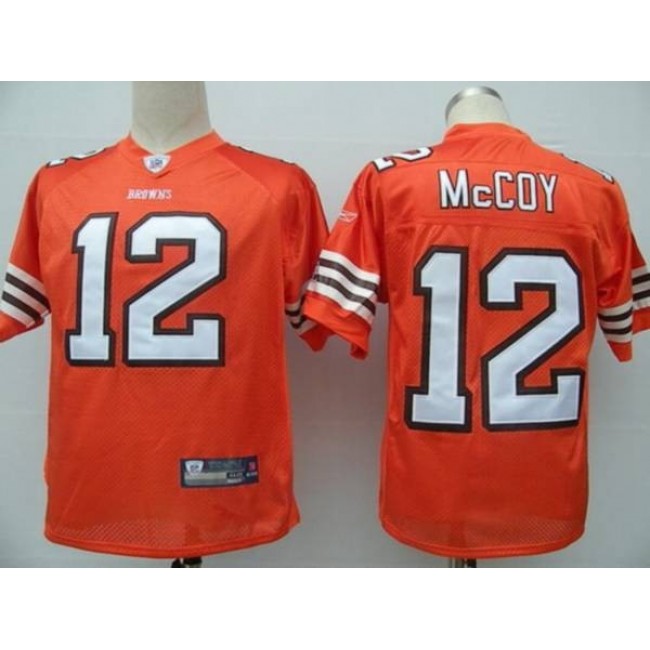 Browns #12 Colt McCoy Orange Stitched NFL Jersey