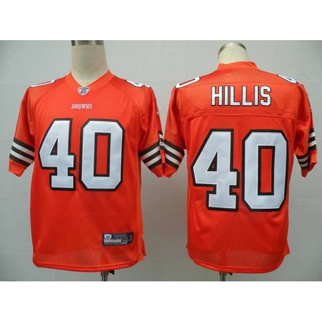 Browns #40 Peyton Hillis Orange Stitched NFL Jersey